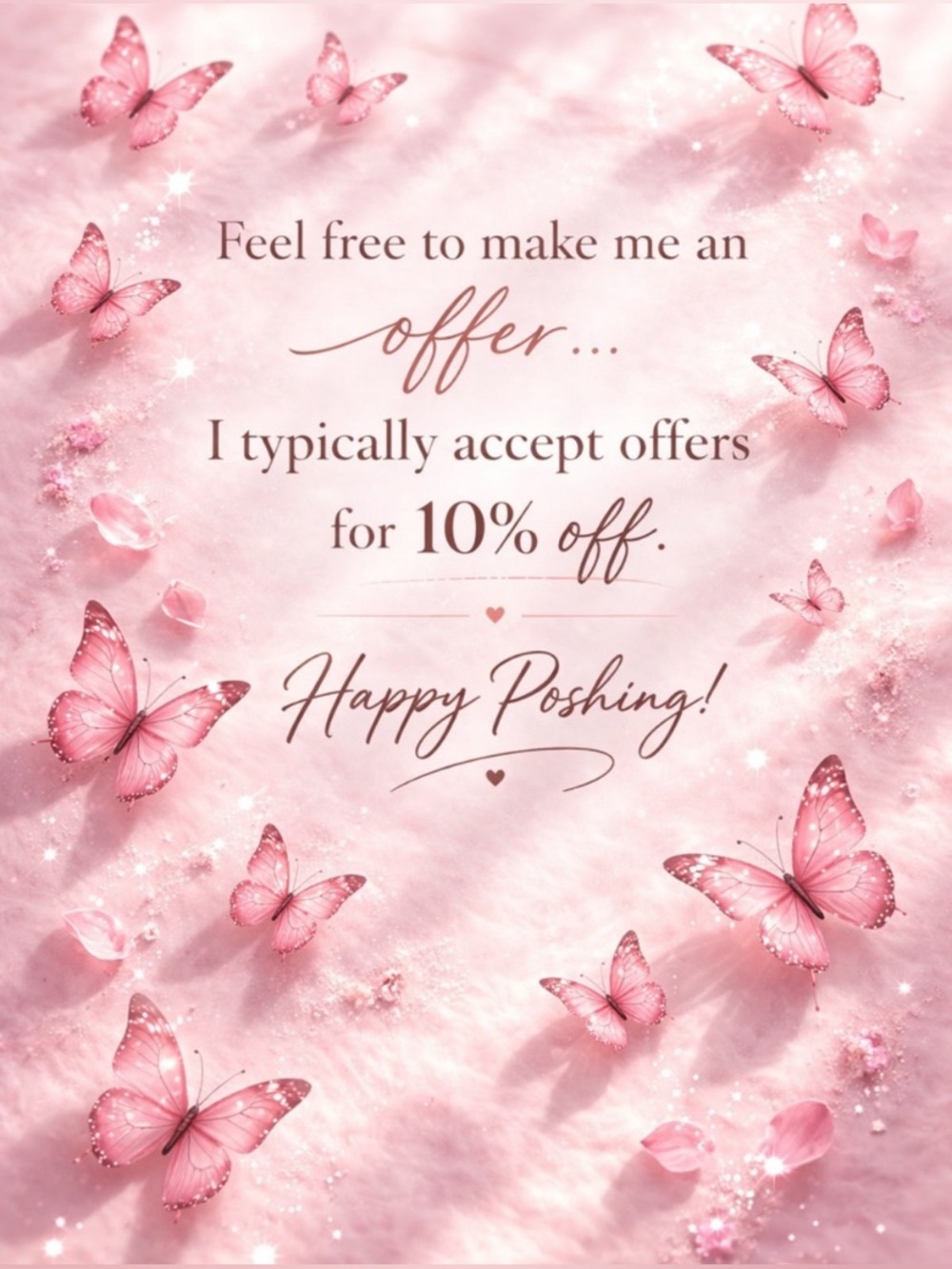 🌸 Pink Butterfly Offer Sign 🦋